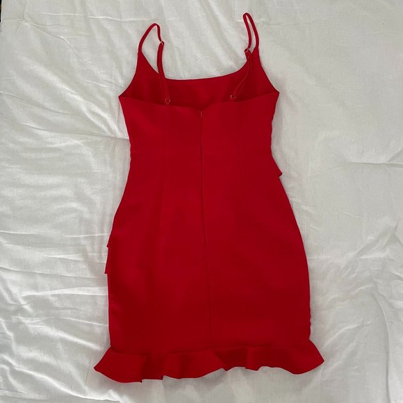 Selfie Leslie Frilled to Meet You Mini Red Dress - Picture 5 of 8